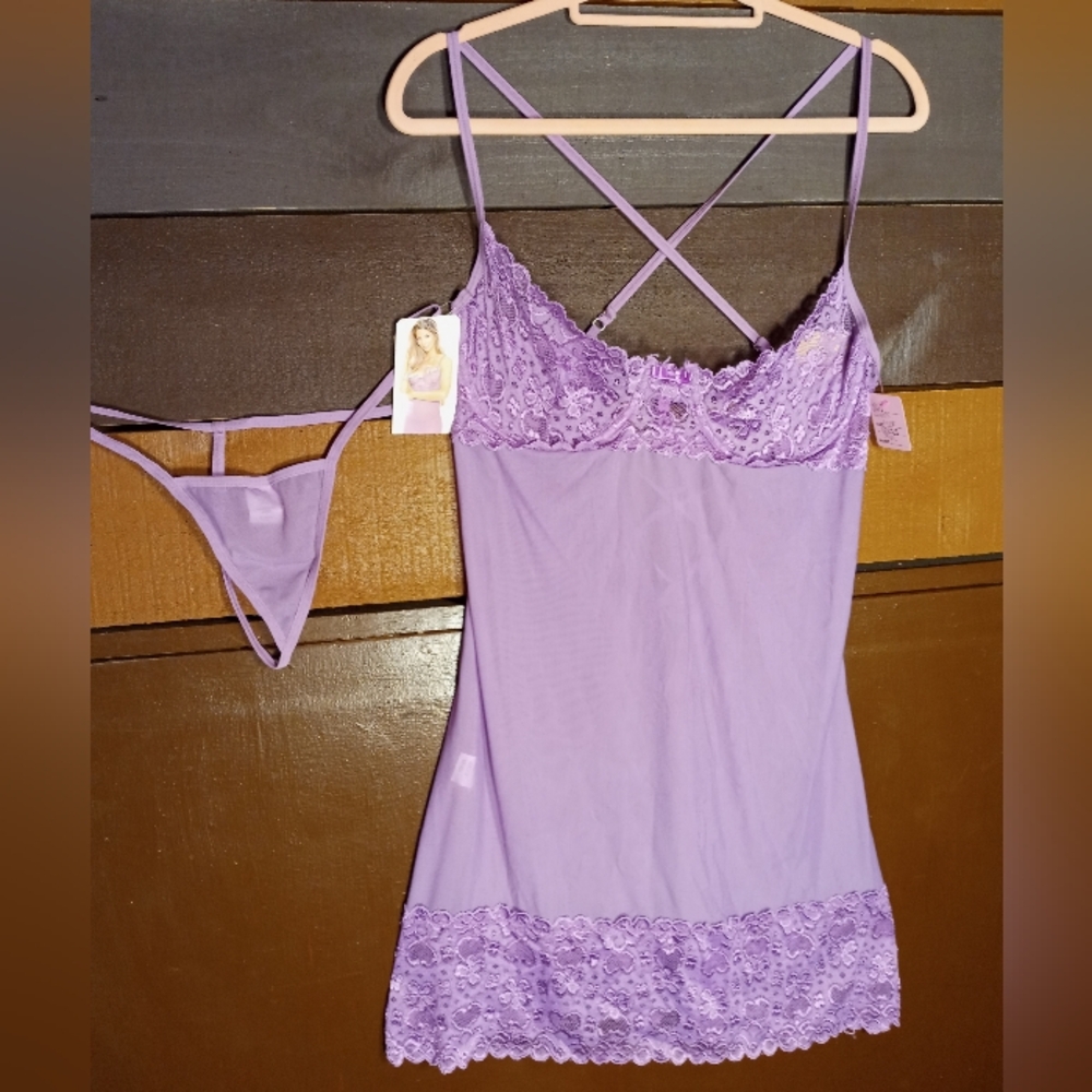 NWT Sexy XXL Lover's Lane Lilac Lace Gorgeous Lingerie - Picture 3 of 14